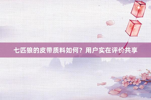七匹狼的皮带质料如何？用户实在评价共享