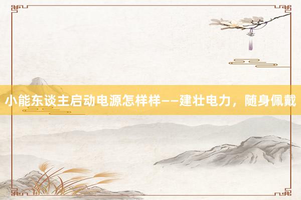 小能东谈主启动电源怎样样——建壮电力，随身佩戴