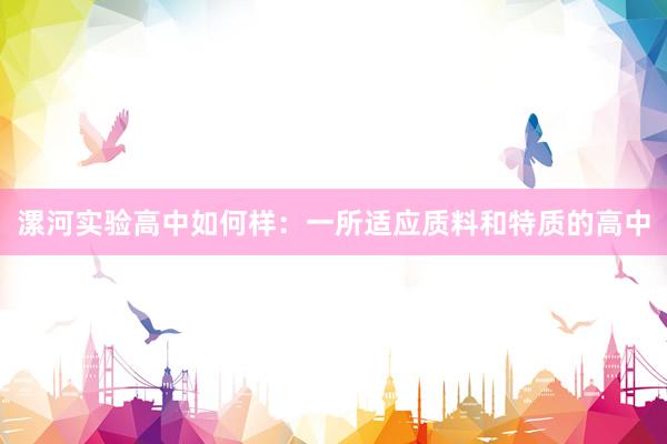 漯河实验高中如何样：一所适应质料和特质的高中